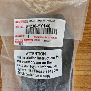 OEM Lexus NX Cargo Net Assembly - Black Cargo Net and Case - Part 64230-YY140
